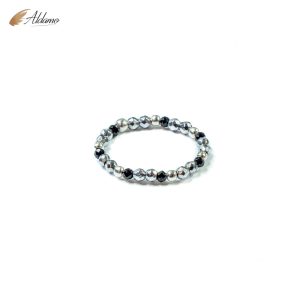 PIERŚCIONEK HEMATYT & TURMALIN